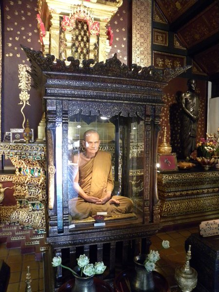 A wax model of the deceased Senior Monk