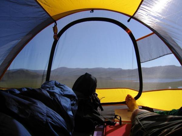 Camping in my tent at Khorg
