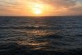 Sunset sailing away from Falkland Islands