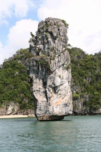 Limestone tower in HaLong