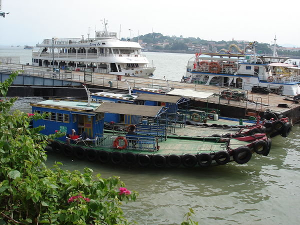 Sampans in Xiamen harbor