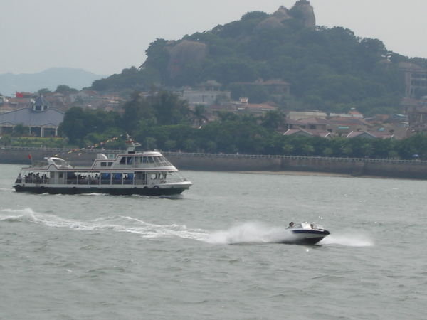 Ferry ride across Xiamen harbor to Gulyangyu