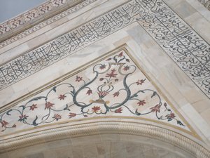Indian marble inlaid with precious stones