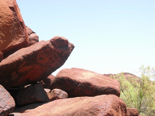 Aboriginal petroglyphs at Dampier - can you make out the kangaroo?