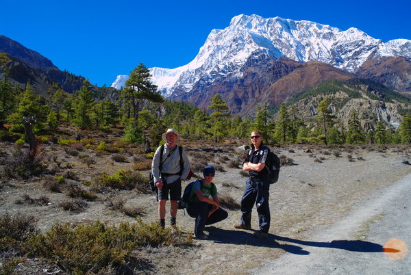 Our first glimpse of the Annapurnas!