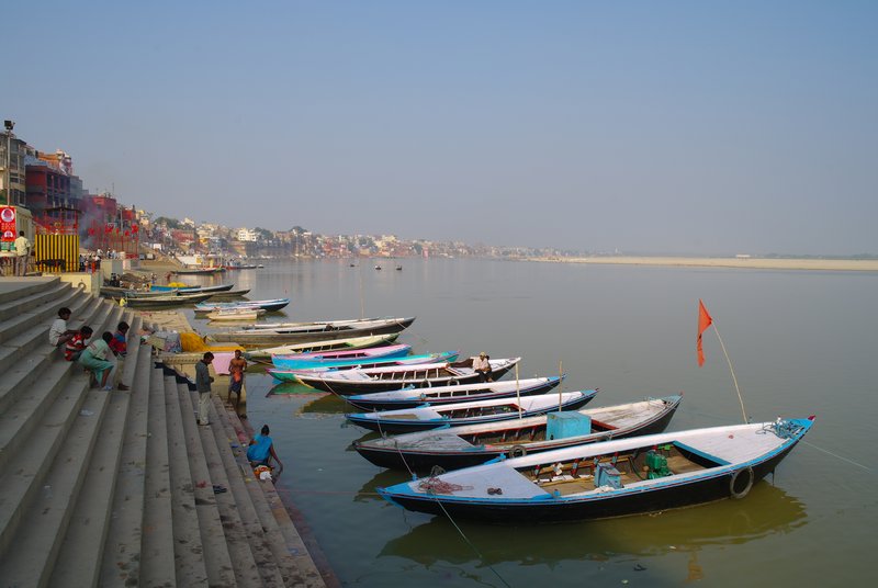Boats lining the Ghats