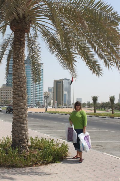Jennifer outside the souq