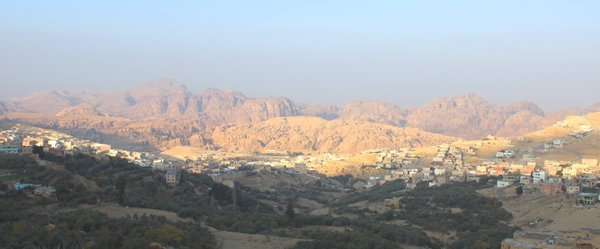 Our first view of Petra from a far