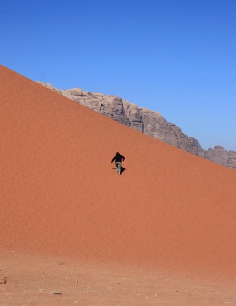 Giant sand hill in Wadi Rum