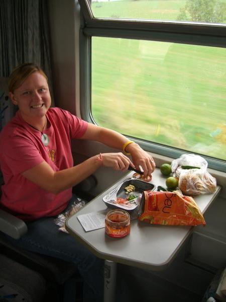 We ate a lot of sandwiches on trains