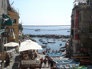 view from first restaurant in Riomaggiore