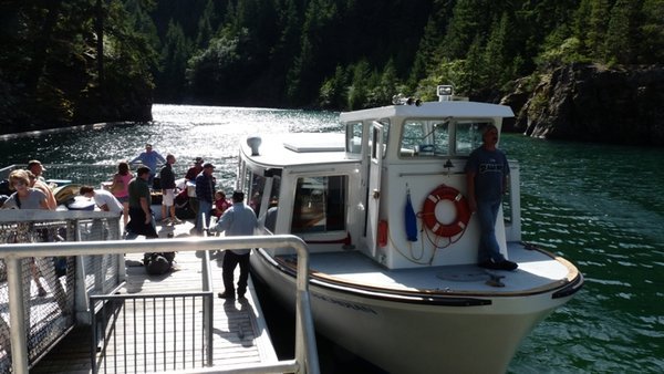 getting ready to board ferry in North Cascades