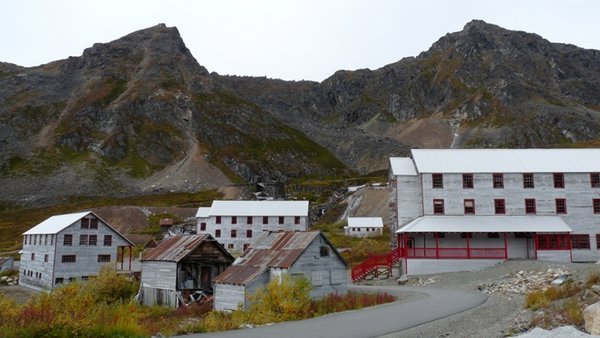 Some of the restored buildings at the mine site