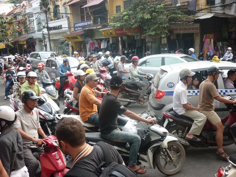 Fairly typical intersection in Hanoi