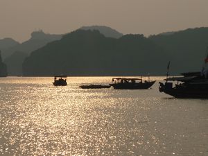 Dusk in Ha Long Bay