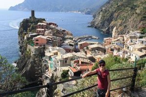 Indi walking the Cinque Terre