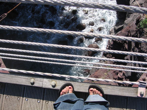 Looking down from the Suspension bridge