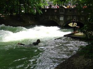 Catchin waves on the river in Munich