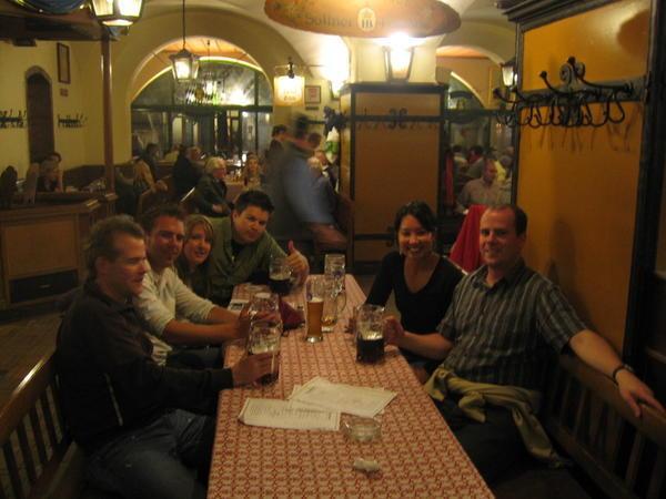 With some Aussie/British Friends at the Hoffbrauhaus in Munich