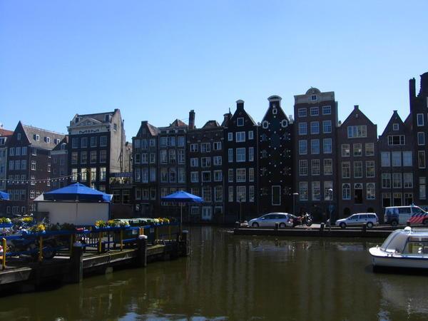 Dutch houses on the canals of Amsterdam