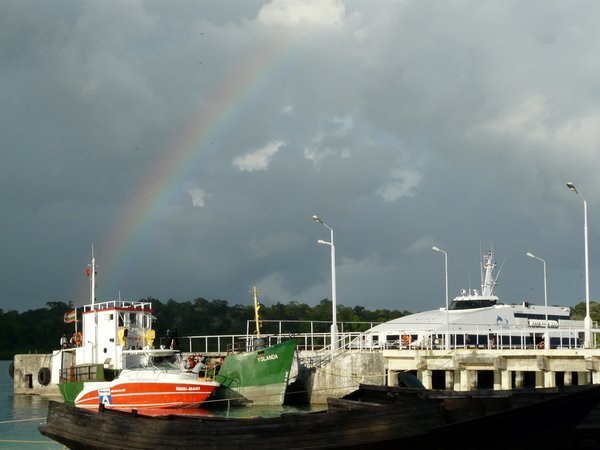 A rainbow at Havelock Jetty
