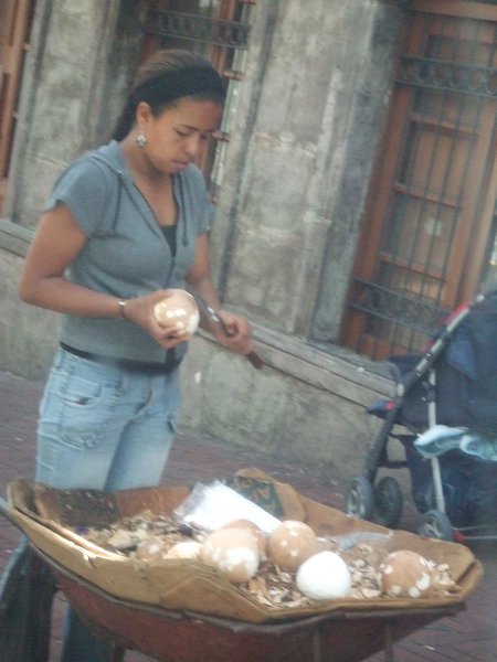 A woman preparing vegetables