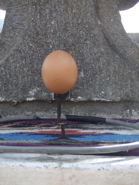 Egg on a nail