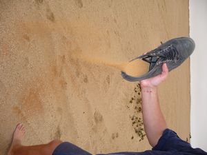 this sand stayed in my shoes for a week!!