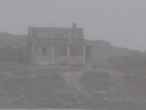 abandoned house on a small island off of Dias Point