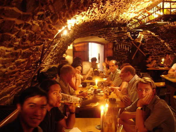lunch in a cellar