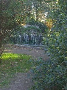 a waterfall in the park