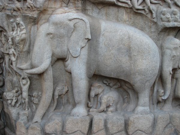 Detail of Arjuna's Penance