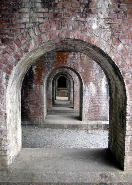 Under the aquaduct