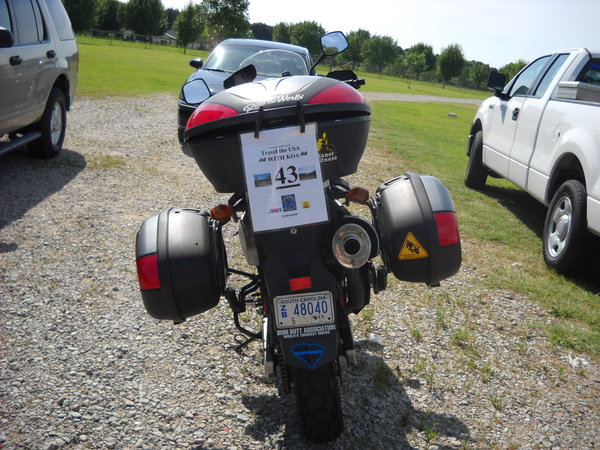 Rear of bike with Rally Flag