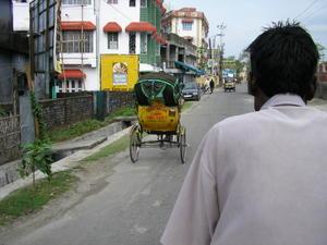 Cycle rickshaw into Siliguri