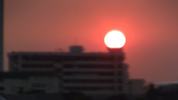 Smoggy sunset