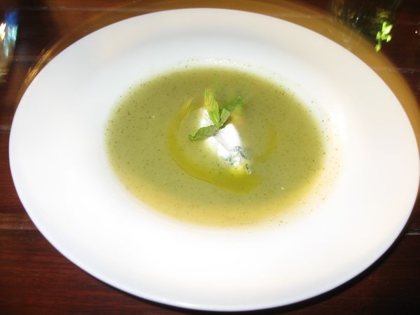 Chilled Melon and Mint Soup with Gorgonzola 