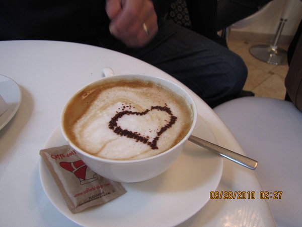 Cappuccino!  Only 2Euros!!!!! 