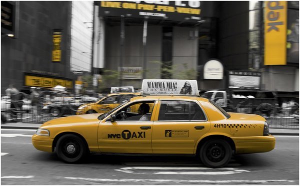 Yellow Cab in Time Square