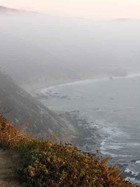 The fog moves in and the surfers leave for another day.