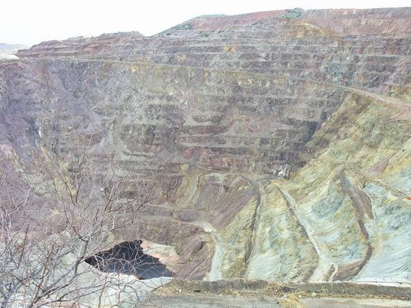 Open pit copper mine in Bisbee