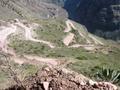 Switchbacks  of the road leading down to the bottom of the canyon 