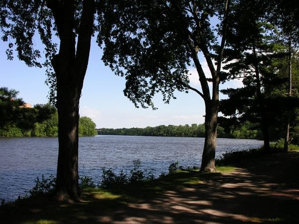 The garden is located on the shore of the Mississippi