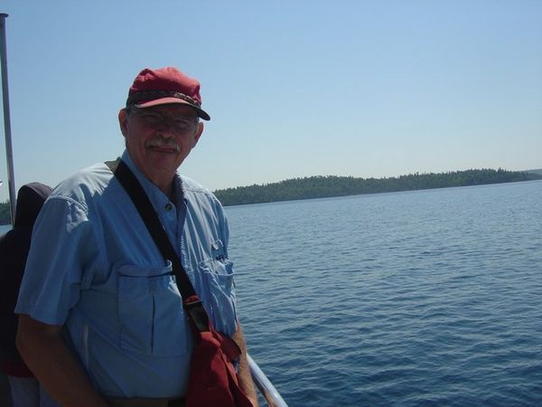 Bob on the boat ride we took to see the Apostle Islands National Lakeshore