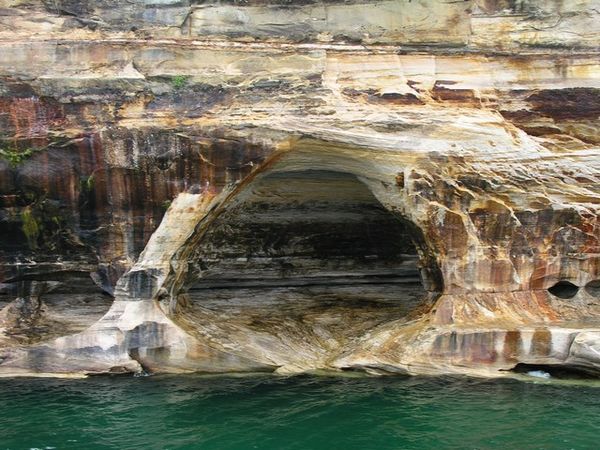 These caves are caused by the rough waters of Lake Superior 