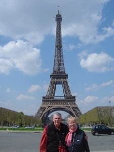Bob and Kel at the Eiffel Tower in Paris