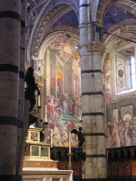 Cathedral ceiling painted blue with gold stars | Photo