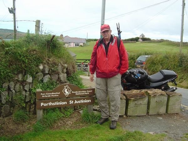 Bob at the start of the trail... St. Justinian's