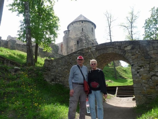 Cesis castle ruins in the background
