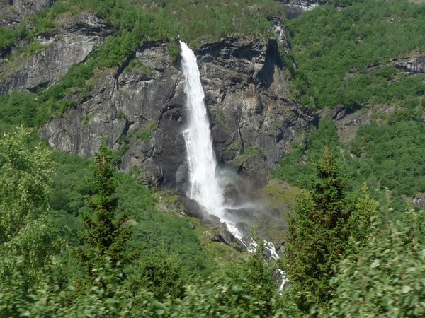 Waterfalls along the fjord